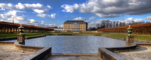 Schloss Augustusburg in Bühl - vom Schlosspark aus gesehen