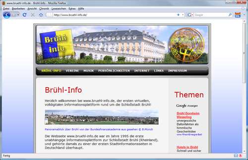 Grafik der früheren Version von www.bruehl-info.de